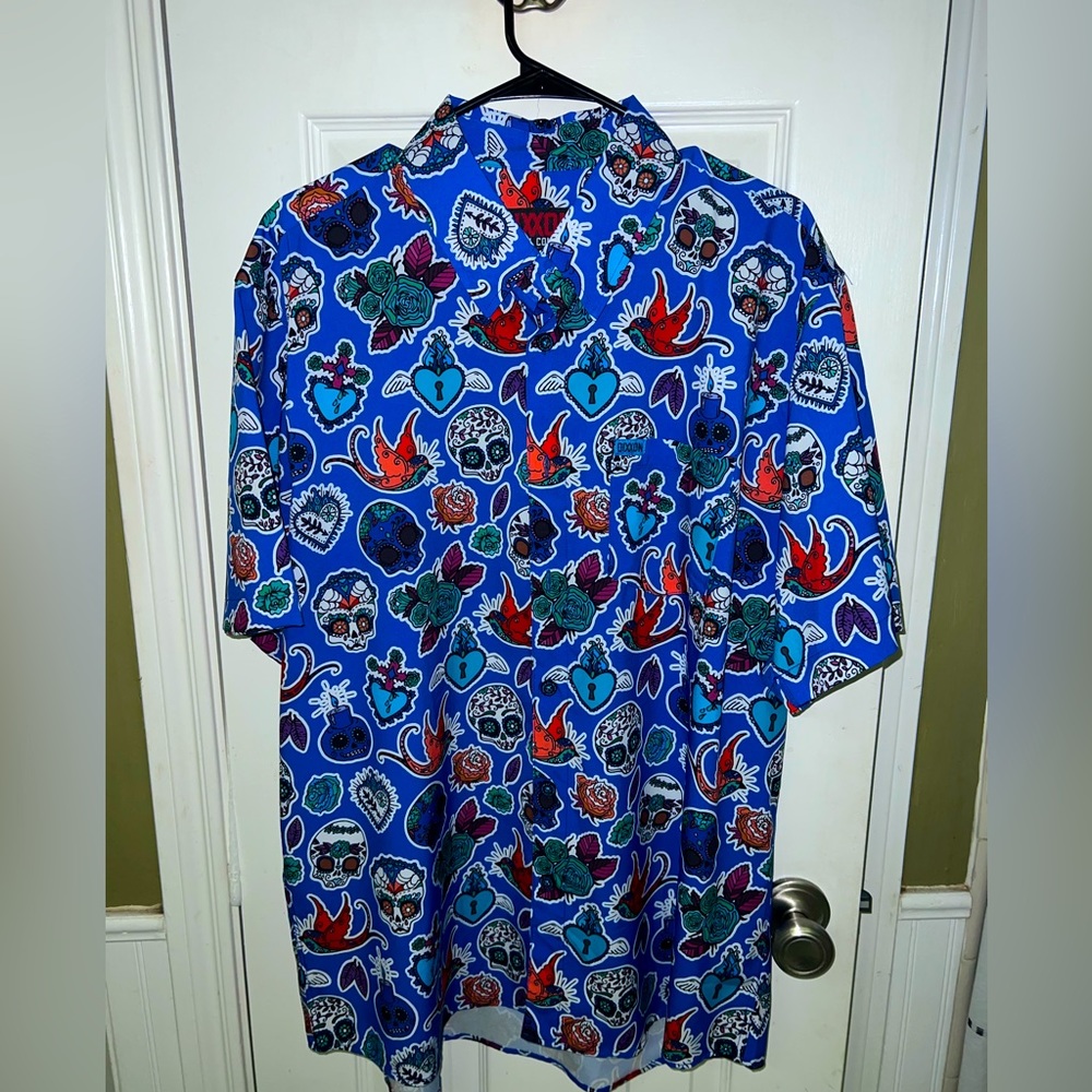 Dixxon Flannel Company Men's Blue Los Muertos Party Shirt XL